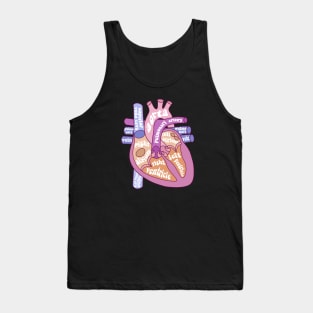 Anatomical heat - human heart Tank Top